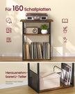 Platenspeler Standaard – 3 Niveaus – Tot 160 Platen – Vintage Bruin en Zwart