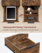 Nachtkastje met Lade – Modern Design – Vintage bruin en zwart