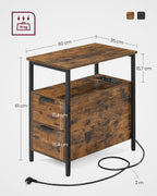 Nachtkastje met Lade – Modern Design – Vintage bruin en zwart