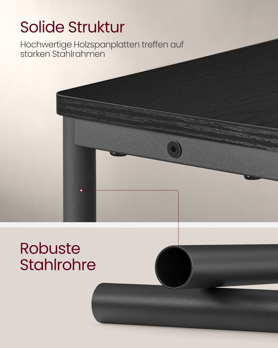 Bijzettafel smal – Met 2× USB-poorten – 1× stopcontact – Staal en spaanplaat