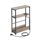 Bijzettafel – met 3 planken – smal – zwart