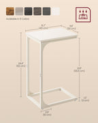 C-vormige bijzettafel – stevig metalen frame – crèmewit