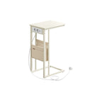 C-vormige bijzettafel met 2 stopcontacten zwart