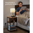 Nachtkastje met 2× USB en 2× stopcontact – 3 niveaus – Ruimtebesparend – Zwart