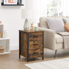 Nachtkastje – 3 lades – Vintage bruin/zwart