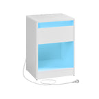 Nachtkastje met Led-Verlichting Modern Wolkwit