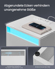 Nachtkastje met LED-verlichting – Wolkwit - Met stopcontact – Met USB poorten