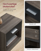Bijzettafel – met lade – slaapkamer – kastanjebruin-inktzwart