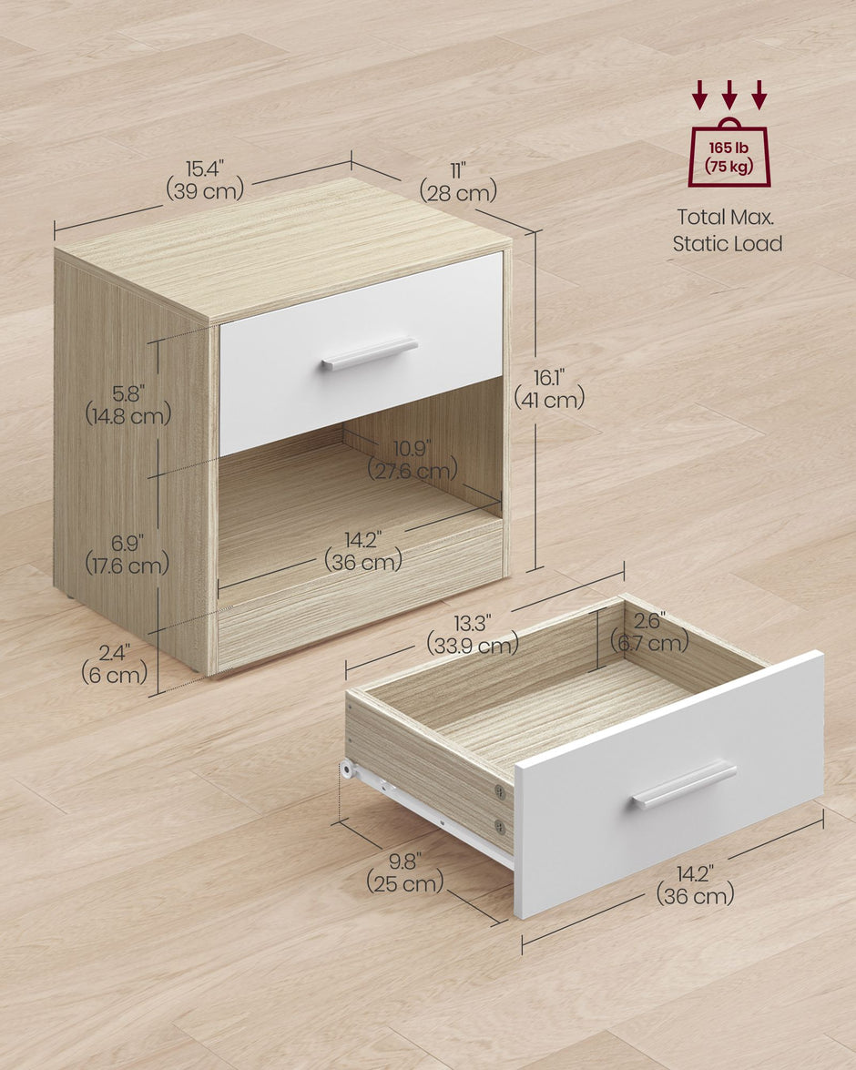 Nachtkastje – 45 x 40 x 30 – Minimalistisch ontwerp – Spaanplaat