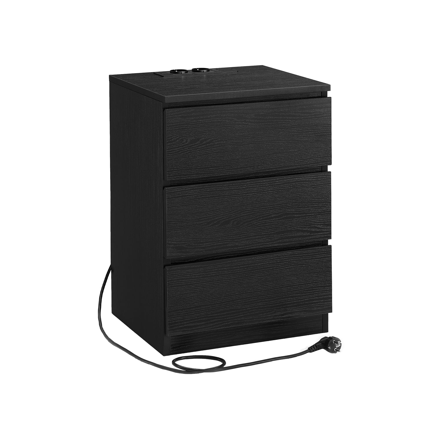 Bijzettafel – met 3 lades – modern – ebbenhoutzwart