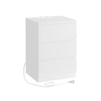 Bijzettafel – met 2 stopcontacten – slaapkamer – wolkwit