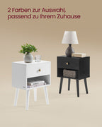 Nachtkastje met lade en open plank – Sneeuwwit