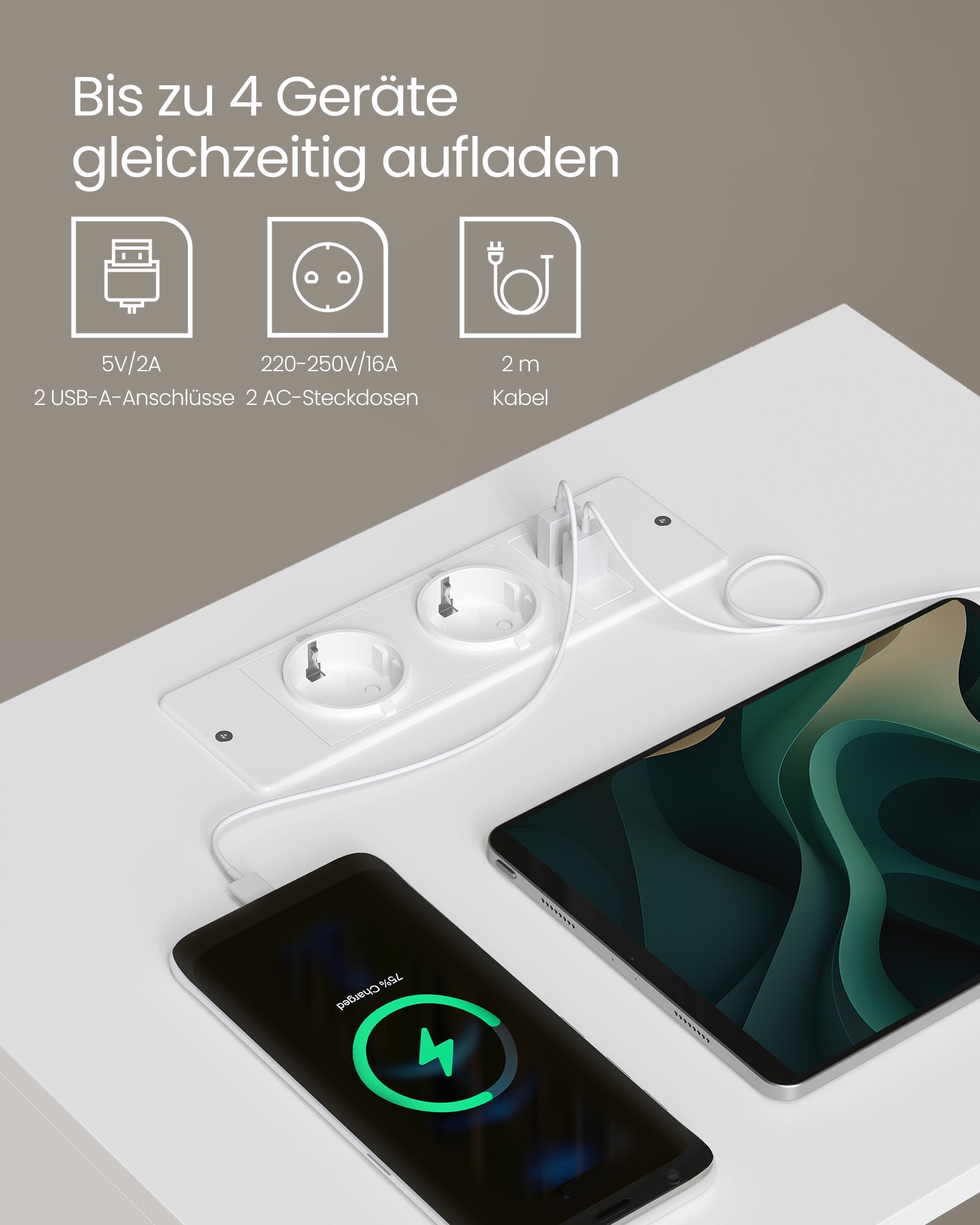 Nachtkastje Set van 2 – Wit - Geruisloze lade