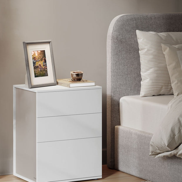 Nachtkastje met 3 lades – Modern ontwerp – Cappuccinobeige