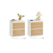 Nachtkastje set van 2 – Wolkenwit – 2 lades – Met stopcontact – Met USB poorten