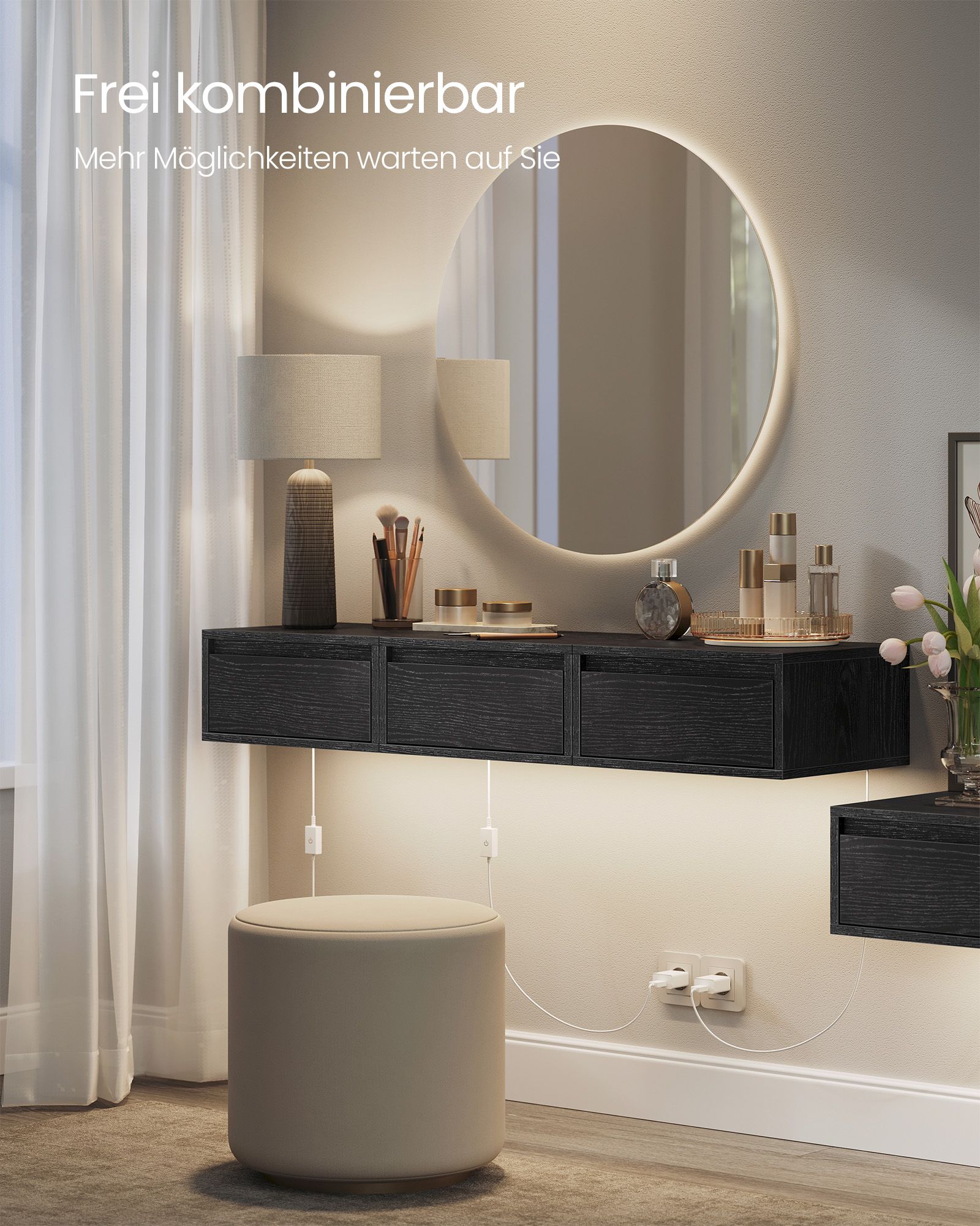 Hangende Wandplank Set Van 2 Zwart