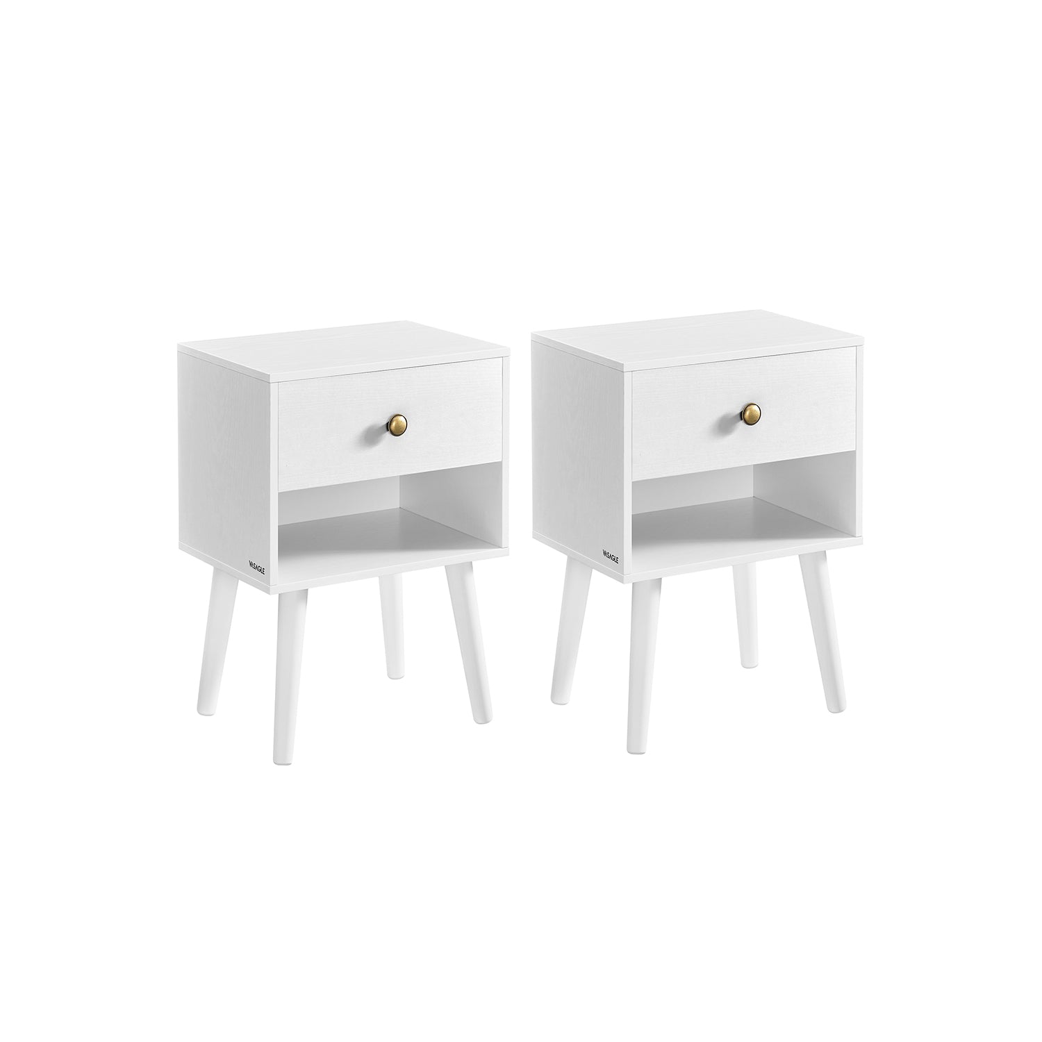 Nachtkastje met open plank – Ebbenhoutzwart – 1 lade – 28 x 39 x 55 cm