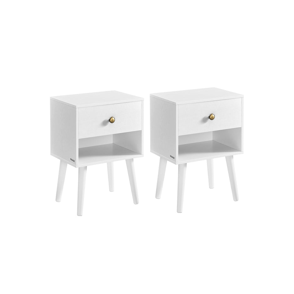 Nachtkastje met open plank – Ebbenhoutzwart – 1 lade – 28 x 39 x 55 cm