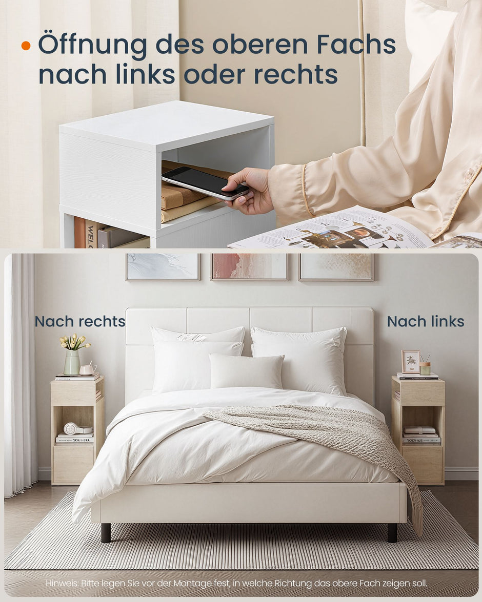 Nachtkastje - Met Lade - Travertijnbeige - 30 x 25 x 59,4 cm