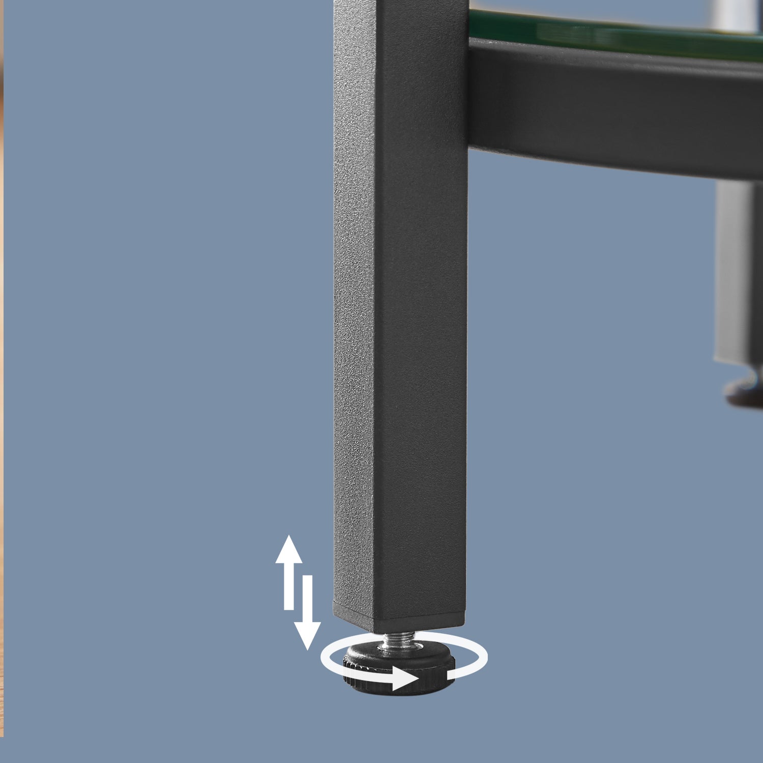 Bijzettafel – 2 Niveaus – Marmerlook Wit – Zwart Frame