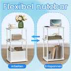 Bijzettafel met 3 planken – 30 x 34 x 58 cm, sneeuwwit