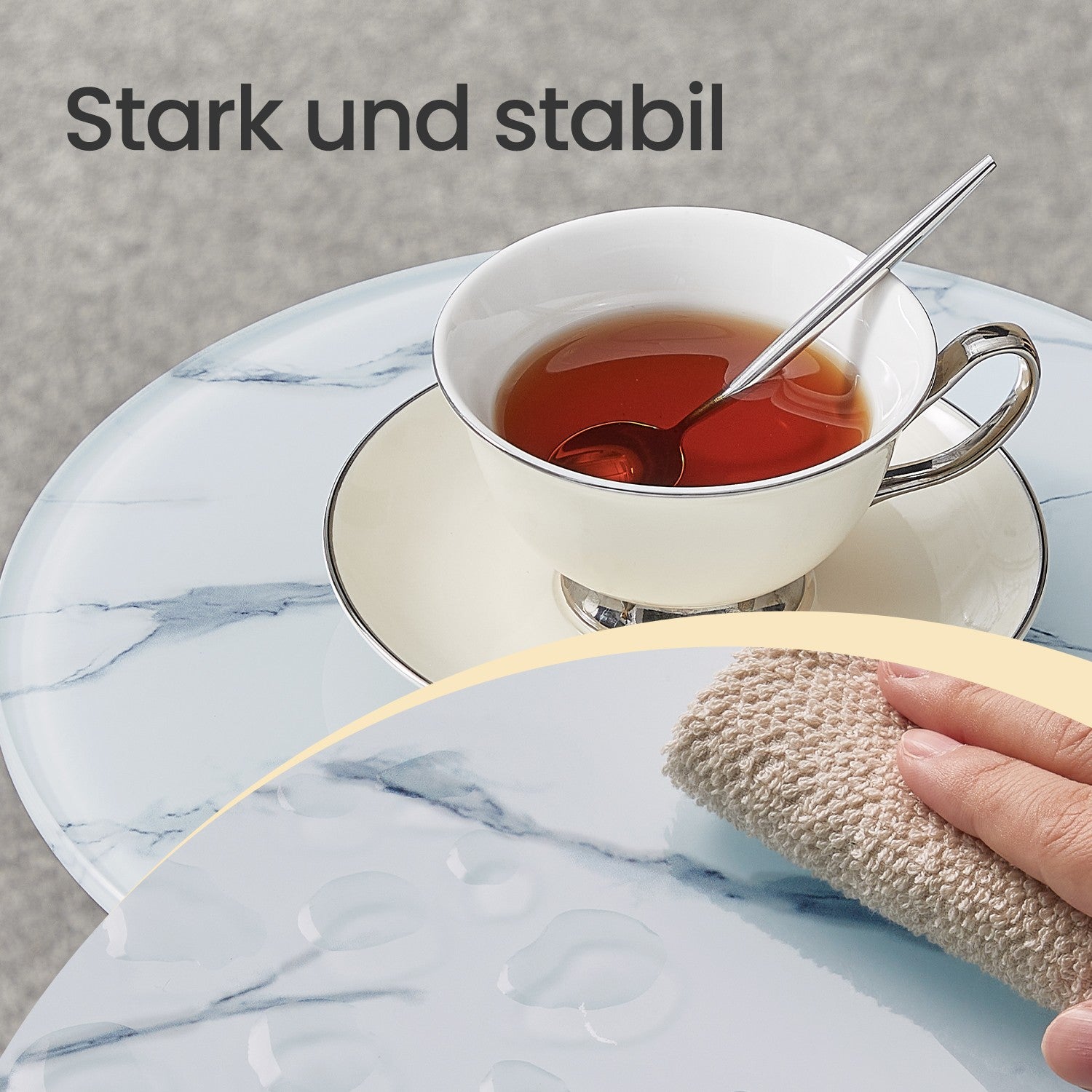 Bijzettafel – Rond – 2 Niveaus – Glazen Blad en Plank
