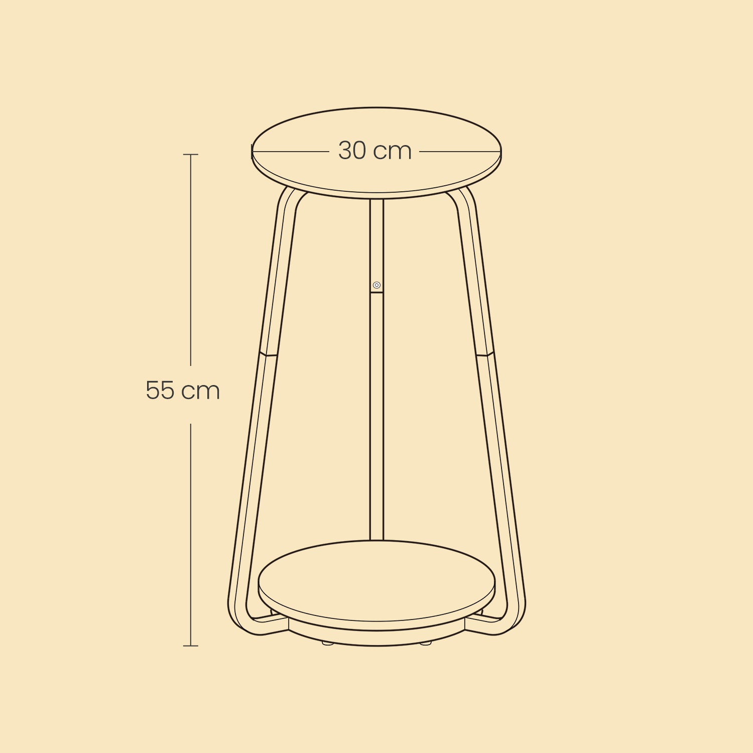 Bijzettafel – Rond – 2 Niveaus – Glazen Blad en Plank