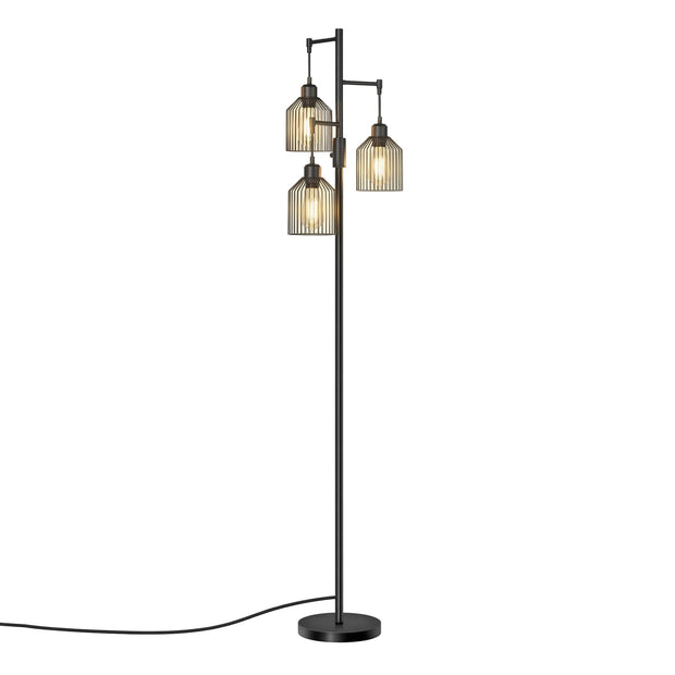 Staande lamp - 29 x 32 x 176,5 cm - 3 E27 fittingen - zwart - 4 kg