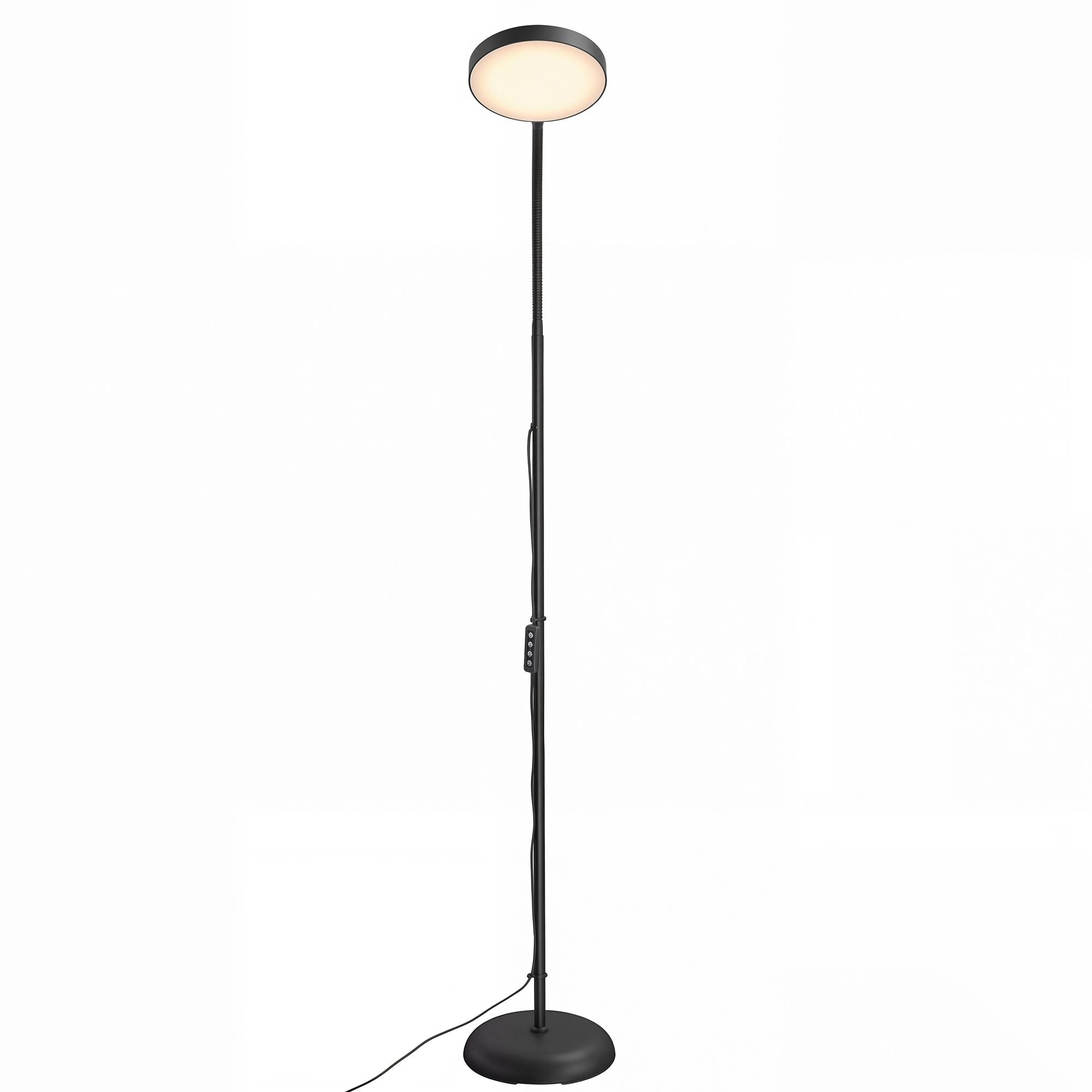 LED Vloerlamp - Dimbare Leeslamp - 360° Draaibaar - 170 cm - Matzwart