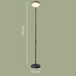 LED Vloerlamp - Dimbare Leeslamp - 360° Draaibaar - 170 cm - Matzwart
