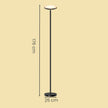 LED Vloerlamp - 30 W - Draaibare Kop - Met Afstandsbediening - Zwart