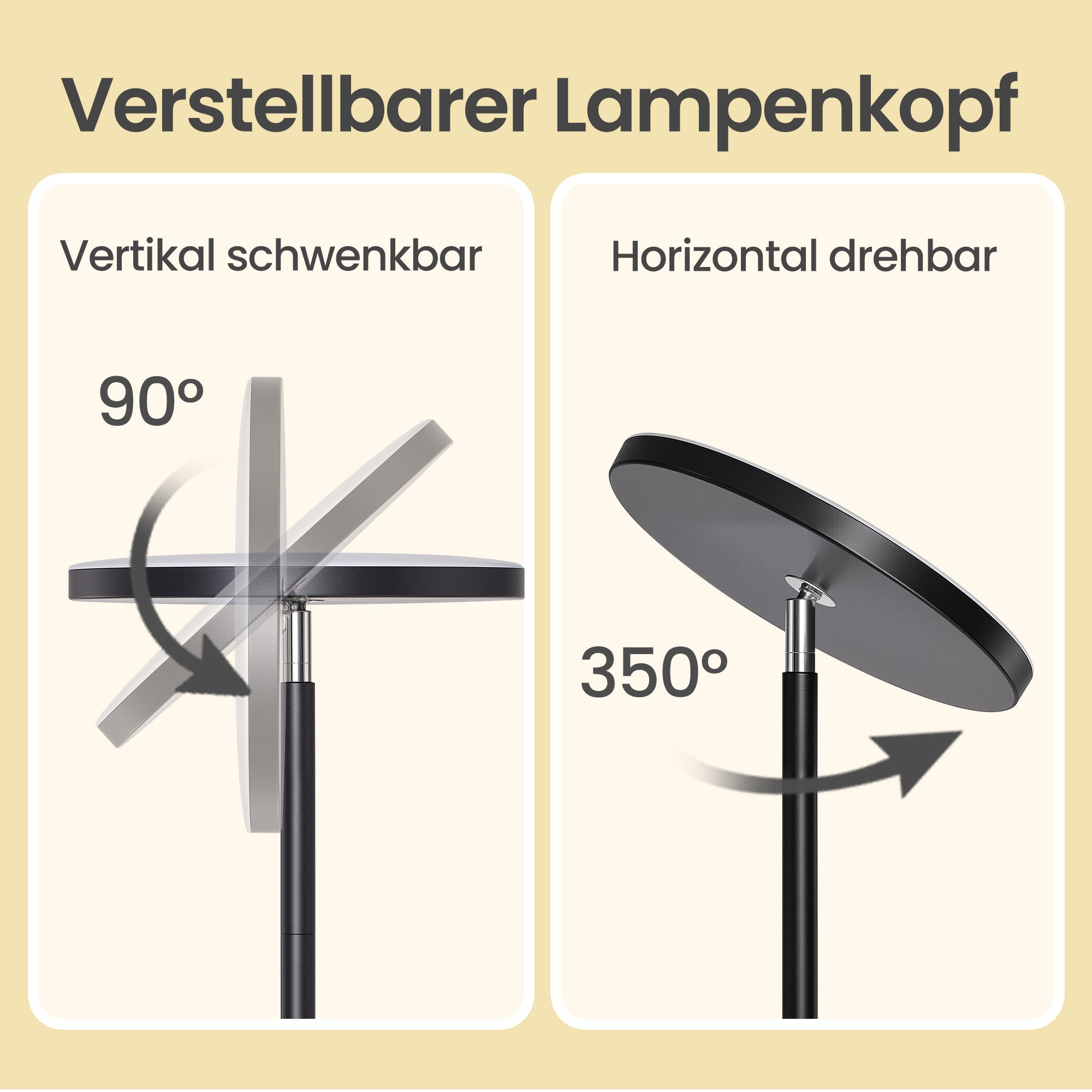 LED Vloerlamp - 30 W - Draaibare Kop - Met Afstandsbediening - Zwart