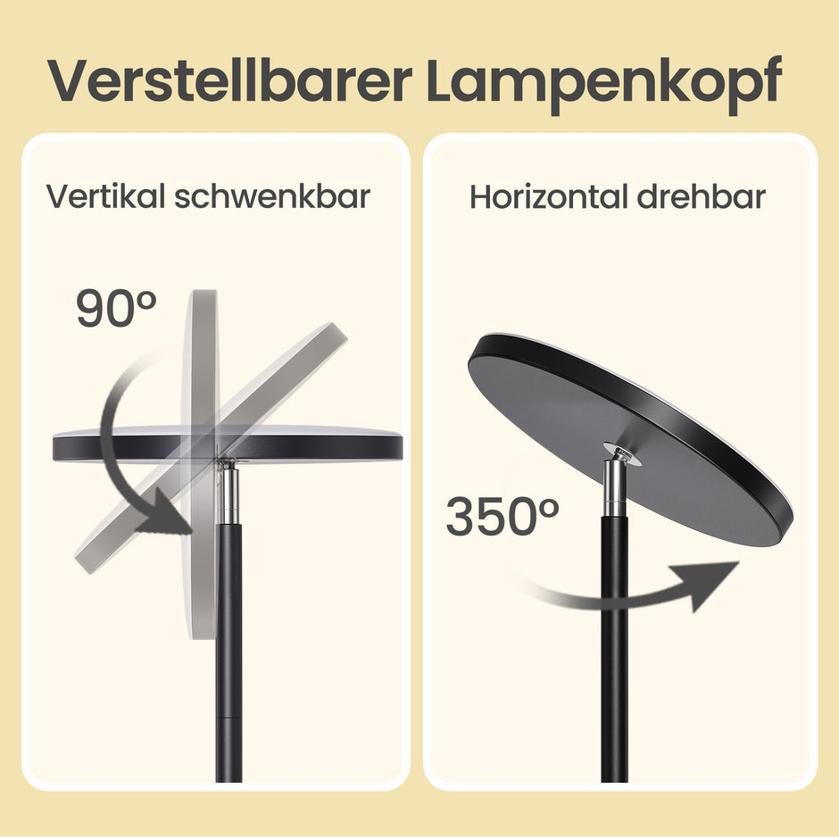 LED Vloerlamp - 30 W - Draaibare Kop - Met Afstandsbediening - Zwart