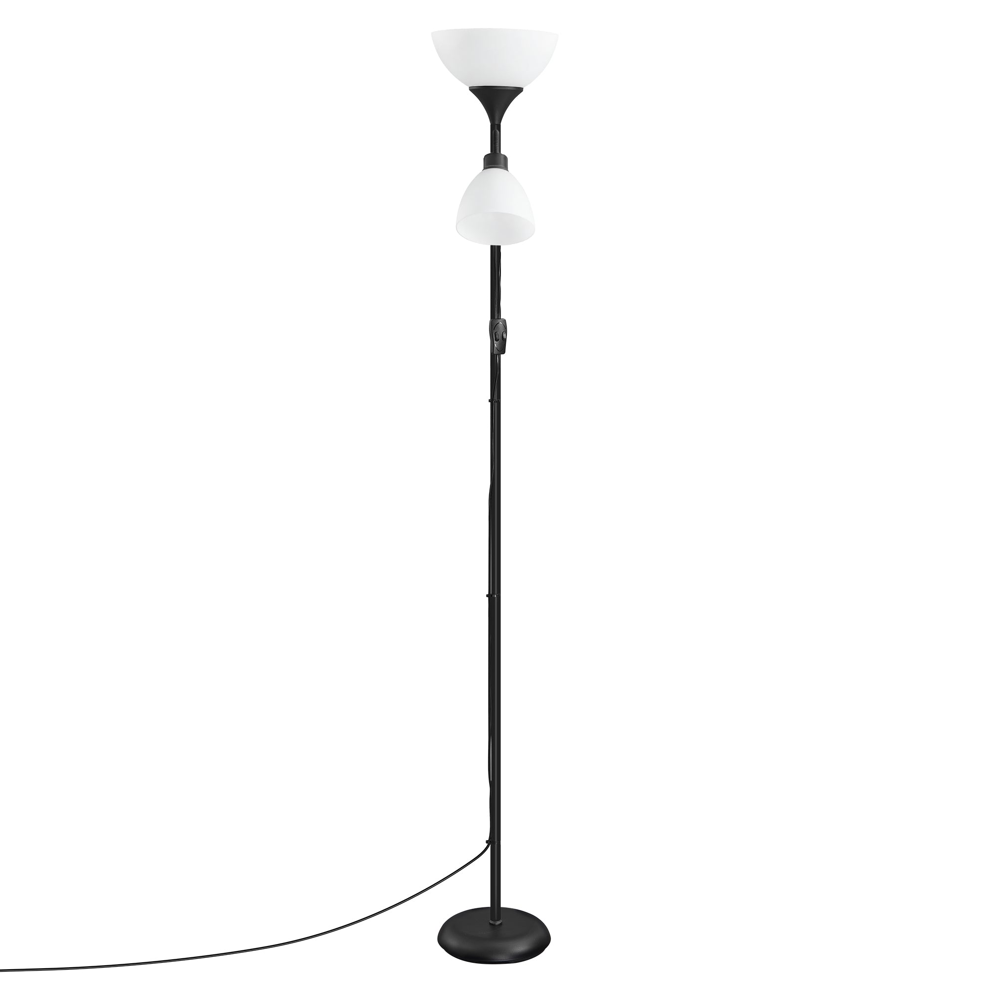 Vloerlamp - Met Verstelbare Leeslamp - 176 cm - Matzwart