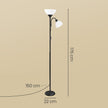 Vloerlamp - Met Verstelbare Leeslamp - 176 cm - Matzwart