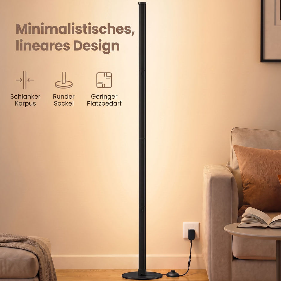 Vloerlamp - LED - Dimbaar - Zwart - 18 x 139,4 cm