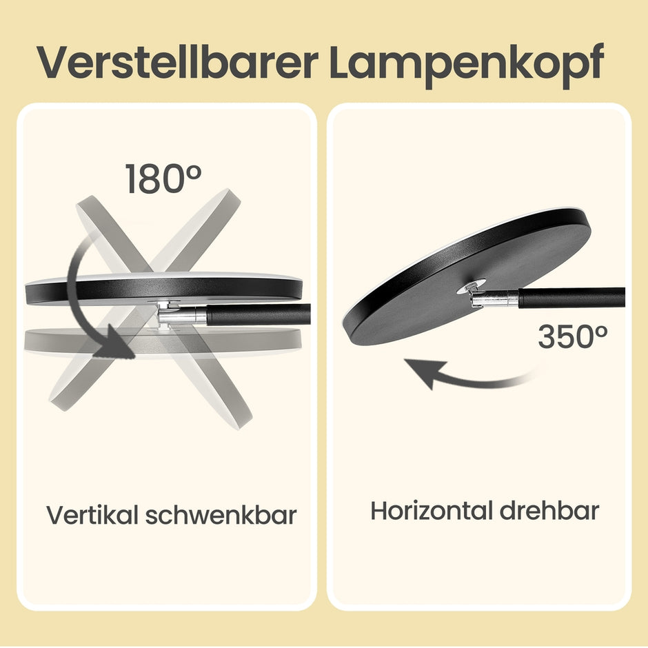 Vloerlamp - 25 x 25 x (148-176) cm - In hoogte verstelbaar - Met leeslampje en timer - Zwart - Maximaal gewicht 5,8 kg