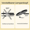 Vloerlamp - 25 x 25 x (148-176) cm - In hoogte verstelbaar - Met leeslampje en timer - Zwart - Maximaal gewicht 5,8 kg