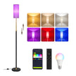 Staande Lamp – RGB LED – Dimbaar – In Hoogte Verstelbaar 148-178 cm – Zwart