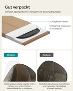 Spiegelwand – 120 x 47 cm – gebogen hoek – frameloos