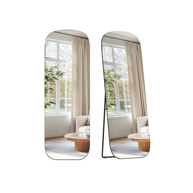 Passpiegel – Ronde hoeken – 160 x 50 cm – inktzwart