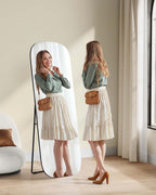 Passpiegel – Ronde hoeken – 160 x 50 cm – inktzwart