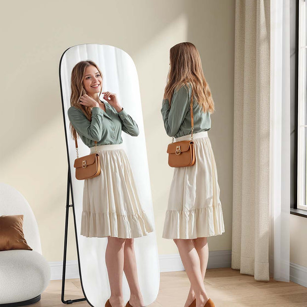 Passpiegel – Ronde hoeken – 160 x 50 cm – inktzwart