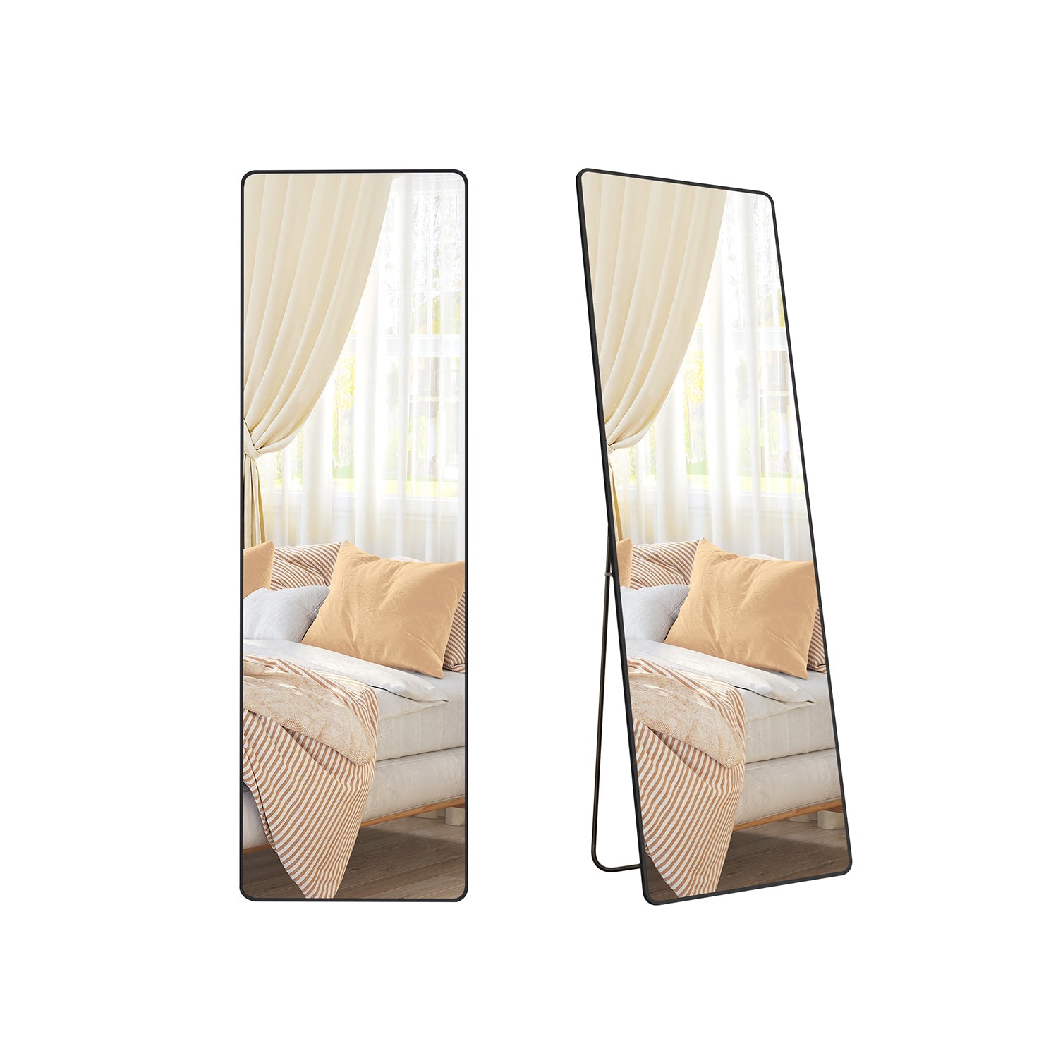 Rechthoekige passpiegel – 160 x 50 cm – Lichtgoud