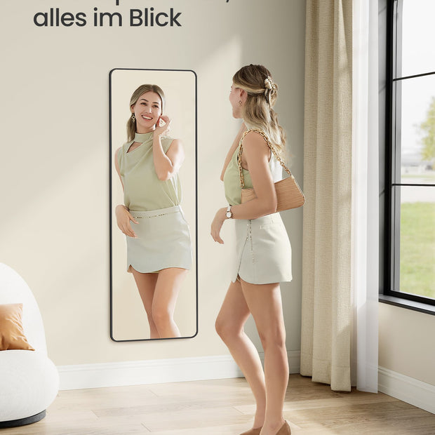 Passpiegel – Rechthoekig – Gehard glas – Inktzwart