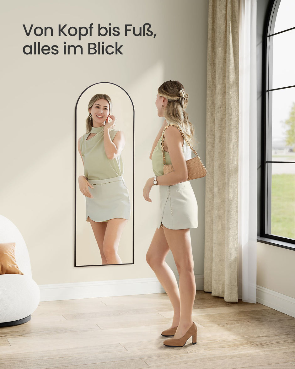 Passpiegel – Gebogen ontwerp – Inktzwart