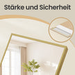 Staande spiegel - 160 x 50 cm - onbreekbaar - gouden aluminium frame - 6,9 kg