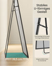 Spiegel - 198 x 89 cm - gebogen - aluminiumlegering - mat zwart - 14,1 kg