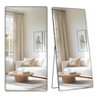 Standaard spiegel - 218 x 102 cm - Matzwart - Gehard glas - Aluminiumlegering - 18,5 kg