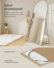 Spiegel - 218 x 102 cm - Gebogen - Matzwart - Gehard glas - Aluminiumlegering - 17,6 kg